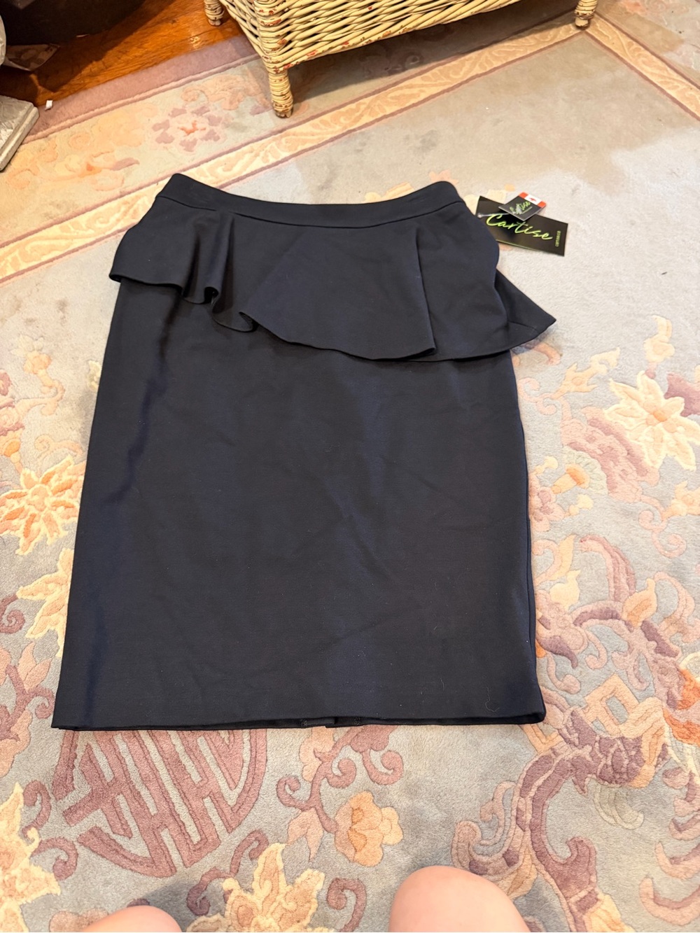 Cartier Black Ruffle Midi Skirt